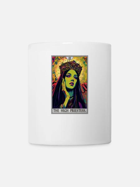 Tarotkarte The High Priestess Die Hohepriesterin - Tasse - Weiß