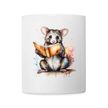 Possum Lecture Coloré Animal Design Imprimer - Mug blanc - blanc - Devant