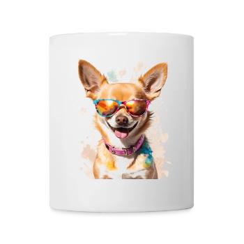 Chihuahua Sunglasses Dog Funny Design Print - Mug - white - Front