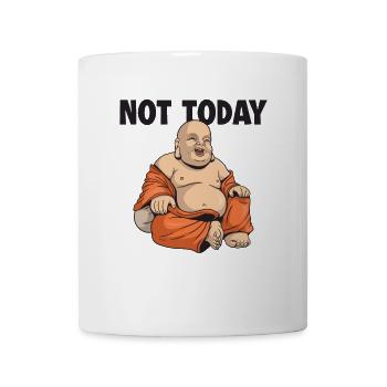 Not Today Buddhist Symbol Statue Priest Buddhism - Mug - white - Front