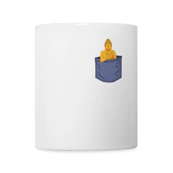 Statue de symbole bouddhiste de poche de poitrine bouddhiste - Mug blanc - blanc - Devant
