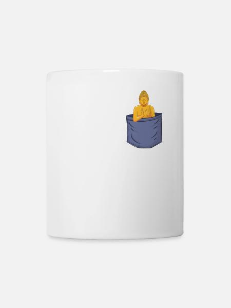 Buddhismus Brusttasche Buddhistische Symbolstatue - Tasse - Weiß