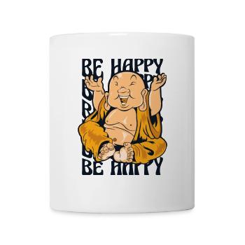 Be Happy Buddhist Symbol Statue Priest Buddhism - Mug - white - Front