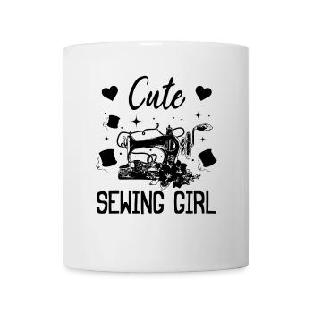 Cute sewing girl - Seamstress Sewing Lover Sewing - Mug - white - Front