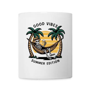 Squelette dans le hamacVacances à la plage - Mug blanc - blanc - Devant