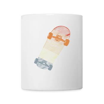 Vintage Skateboard Line Art - Tasse - Weiß - Vorne