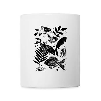 Bande dessinée de pêche - Mug blanc - blanc - Devant