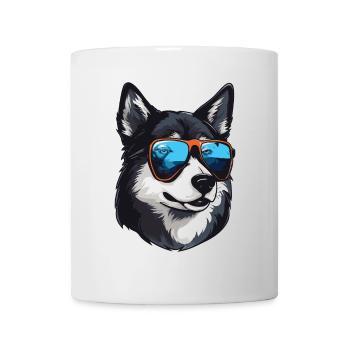 Husky Hund Cool Kopf Party - Tasse - Weiß - Vorne