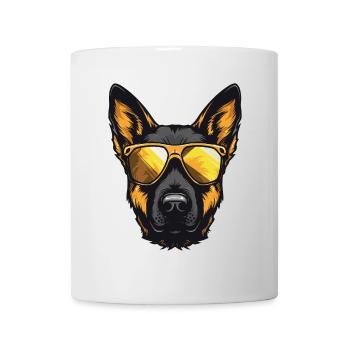 German Shepherd Dog Cool Head Party - Mug - white - Front