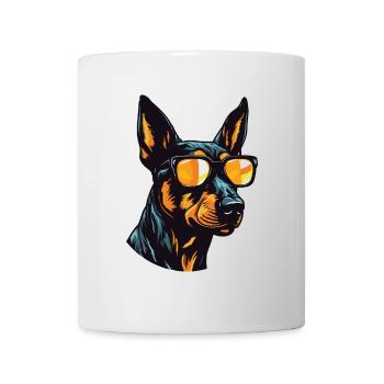 Doberman Hund Cool Kopf Party - Tasse - Weiß - Vorne