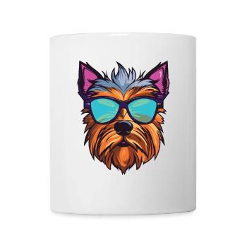 Yorkshire Terrier Hund Cool Kopf Party - Tasse - Weiß - Vorne