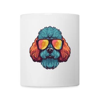 Pudel Hund Cool Kopf Party - Tasse - Weiß - Vorne