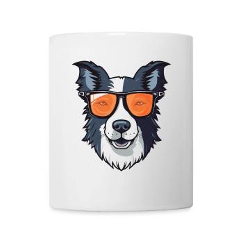 Border Collie Dog Cool Head Party - Mug - white - Front
