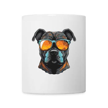 Portrait de chien Staffordshire Bull Terrier - Mug blanc - blanc - Devant