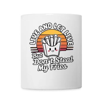 Cute Funny Vintage Retro Sunset Kawaii Fries - Mug - white - Front