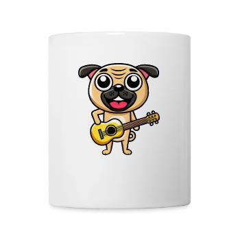 Funny Dog Guitar Guitarist Musician Cartoon - Mug - white - Front