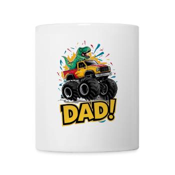 Dino Monster Truck Kinderdesign - Tasse - Weiß - Vorne