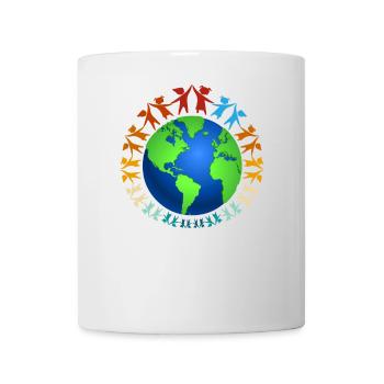 Schönes "gegen Rassismus" Refugees Welcome - Tasse - Weiß - Vorne