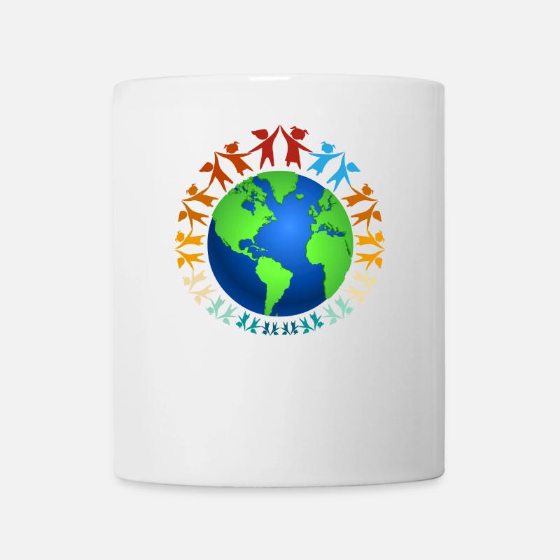 Nice « contre le racisme » Réfugiés Bienvenue - Mug blanc - blanc