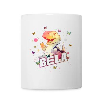 BELA - Beau prénom de garçon avec mignon DINO T-REX - Mug blanc - blanc - Devant