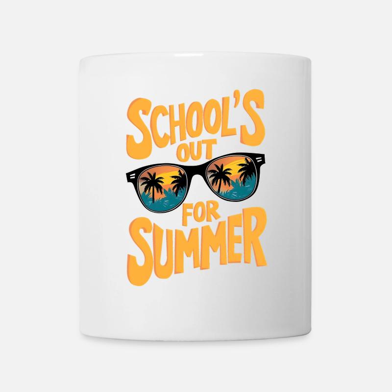 Summer sale with sunglasses and palm tree design - Mug - white