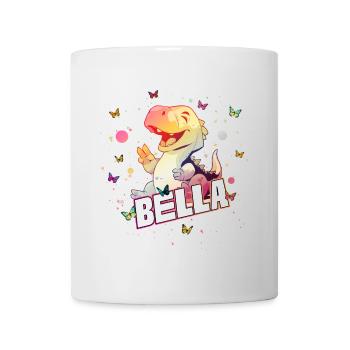 BELLA - Schöner MÄDCHEN Name mit süßem DINO T-REX - Tasse - Weiß - Vorne