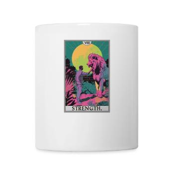 Tarotkarten Tarotkarte Strength Kraft - Tasse - Weiß - Vorne