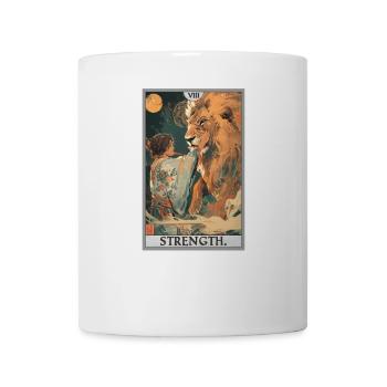 Tarotkarten Tarotkarte Strength Kraft - Tasse - Weiß - Vorne