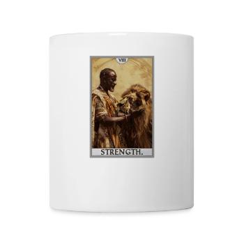Tarotkarten Tarotkarte Strength Kraft - Tasse - Weiß - Vorne