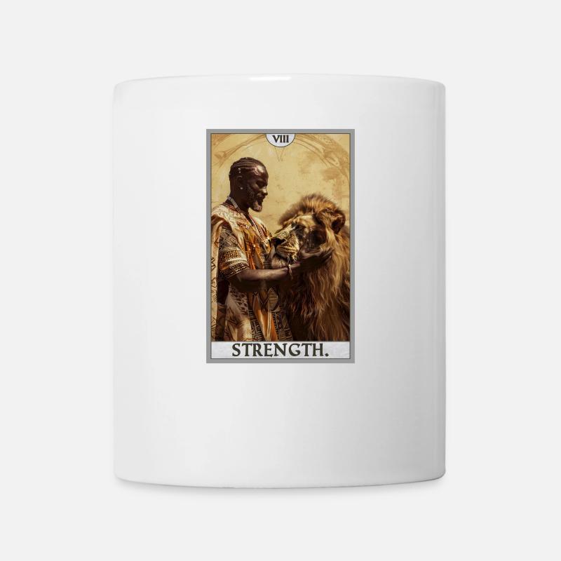 Tarotkarten Tarotkarte Strength Kraft - Tasse - Weiß