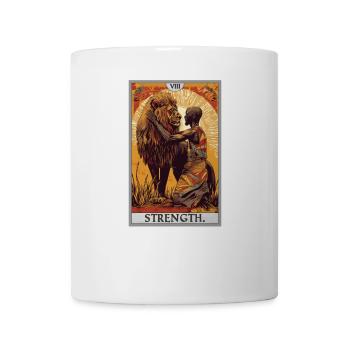Tarotkarten Tarotkarte Strength Kraft - Tasse - Weiß - Vorne