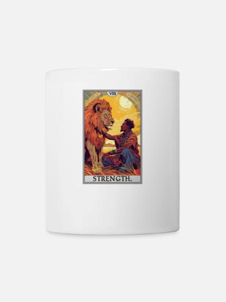 Tarotkarten Tarotkarte Strength Kraft - Tasse - Weiß