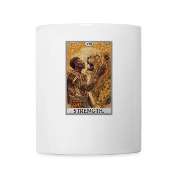 Tarotkarten Tarotkarte Strength Kraft - Tasse - Weiß - Vorne