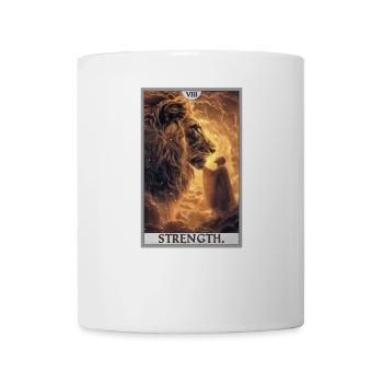 Tarotkarten Tarotkarte Strength Kraft - Tasse - Weiß - Vorne