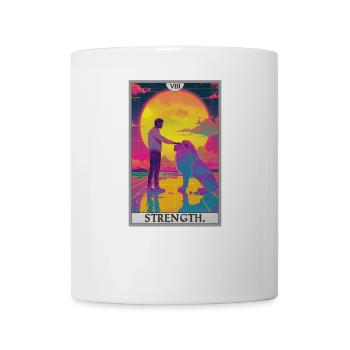 Tarotkarten Tarotkarte Strength Kraft - Tasse - Weiß - Vorne