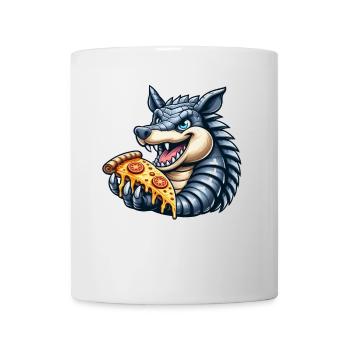 Armadillo Armadillo aime la pizza Restauration rapide - Mug blanc - blanc - Devant