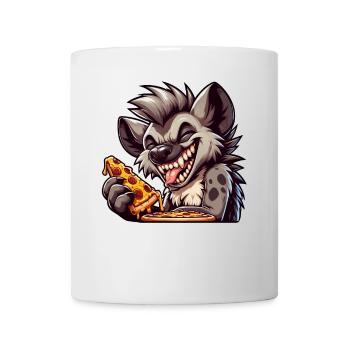 Coole Hyäne Pizza Liebhaber Fast Food Design - Tasse - Weiß - Vorne
