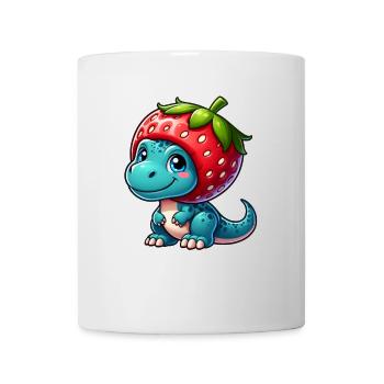 Süßer Dino T-Rex Erdbeere Fruchtiger Hut Skurril - Tasse - Weiß - Vorne