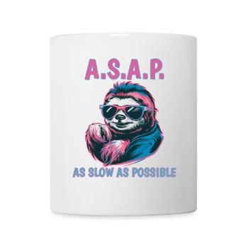 ASAP So Langsam Wie Möglich Lustiges Faultier - Tasse - Weiß - Vorne