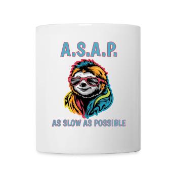 ASAP As Slow As Possible Cool Sloth Fun Quote - Mug - white - Front