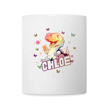 CHLOE - Beau prénom de FILLE avec mignon DINO T-REX - Mug blanc - blanc - Devant
