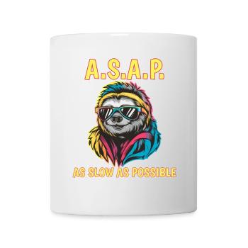 ASAP As Slow As Possible Sloth Cool Sunglasses - Mug - white - Front