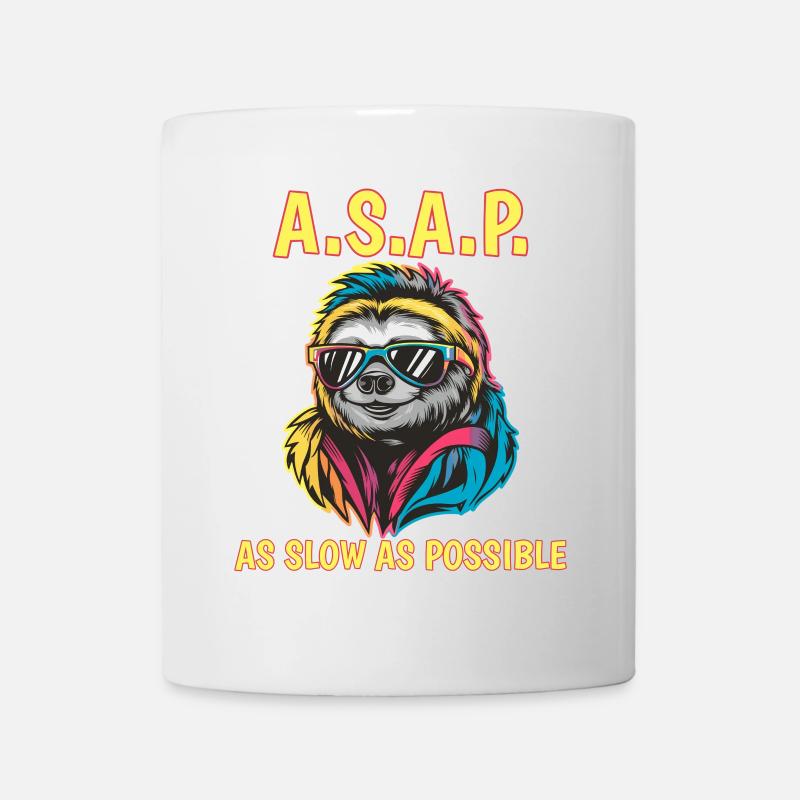ASAP As Slow As Possible Sloth Cool Sunglasses - Mug - white