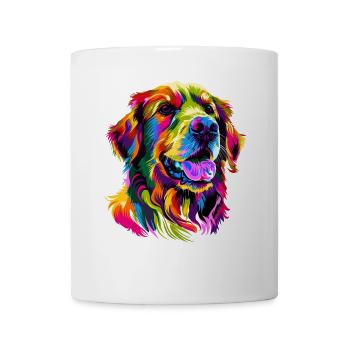 Golden Retriever Chien Couleurs Colorées Pop Art Chiens - Mug blanc - blanc - Devant