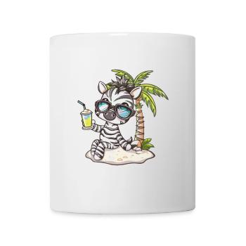 Zebra Summer Beach Comic - Mug - white - Front