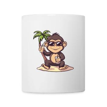 Monkey Summer Beach Comic - Mug - white - Front