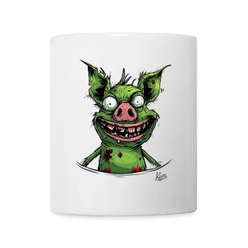 Funny Creepy Zombie Pig - Mug - white - Front