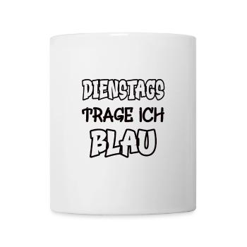 Tuesdays I wear blue saying play of colors color - Mug - white - Front