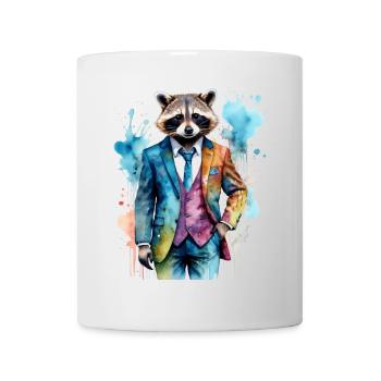 Costume de raton laveur Imprimé de conception d’animaux colorés - Mug blanc - blanc - Devant