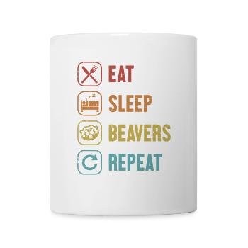 Eat Sleep Beavers Repeat Eurasian Castor - Mug - white - Front